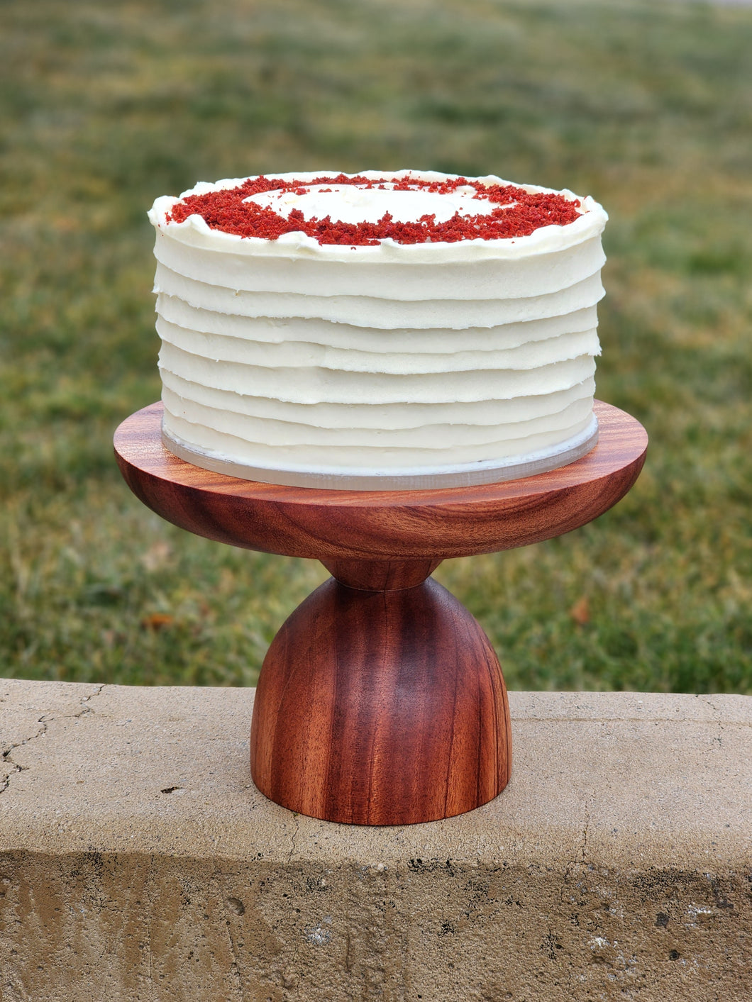 African Mahogany Cake Stand