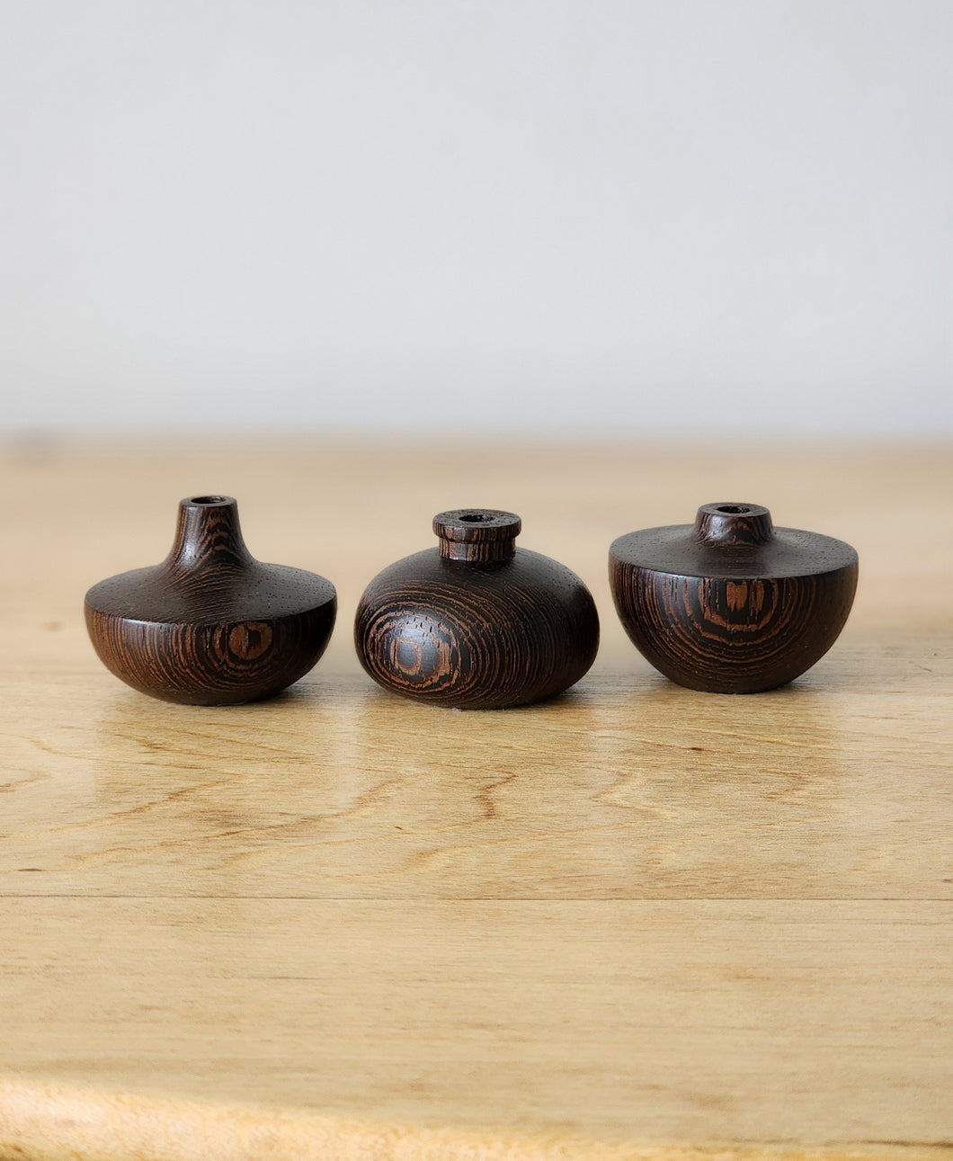 Wenge Mini Vases- Set of 3