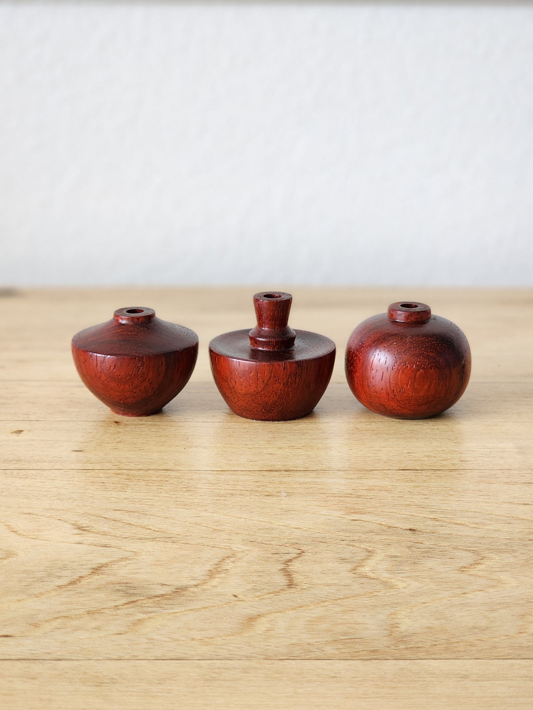 Padauk Mini Vases- Set of 3